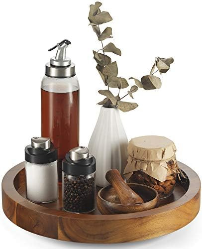 13" Lazy Susan Turntable Wood - Kitchen Turntable Storage Food Bin Container for Kitchen Cabinets... | Amazon (US)