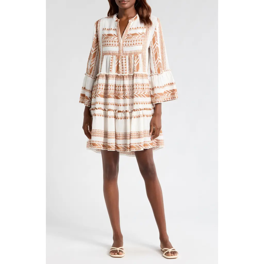 Elan Grecian Cover-Up Dress in Beige 2Tone at Nordstrom, Size Large | Nordstrom