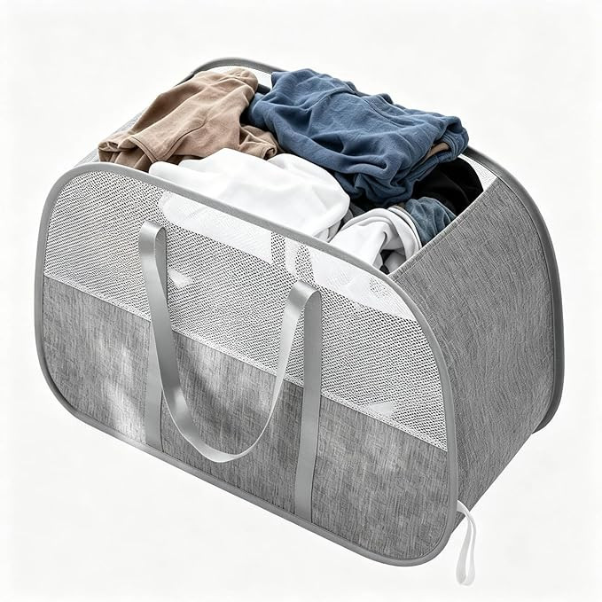 Collapsible Laundry Hamper,95L Large Capacity laundry basket with Handles,Breathable Mesh Design,... | Amazon (US)