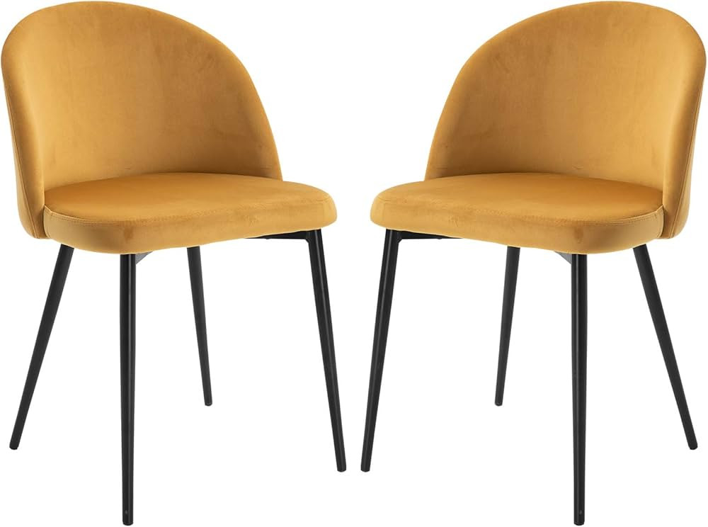 HOMCOM Set de 2 Sillas de Comedor con Asiento y Respaldo Acolchados con Cubierta de Terciopelo Su... | Amazon (ES)