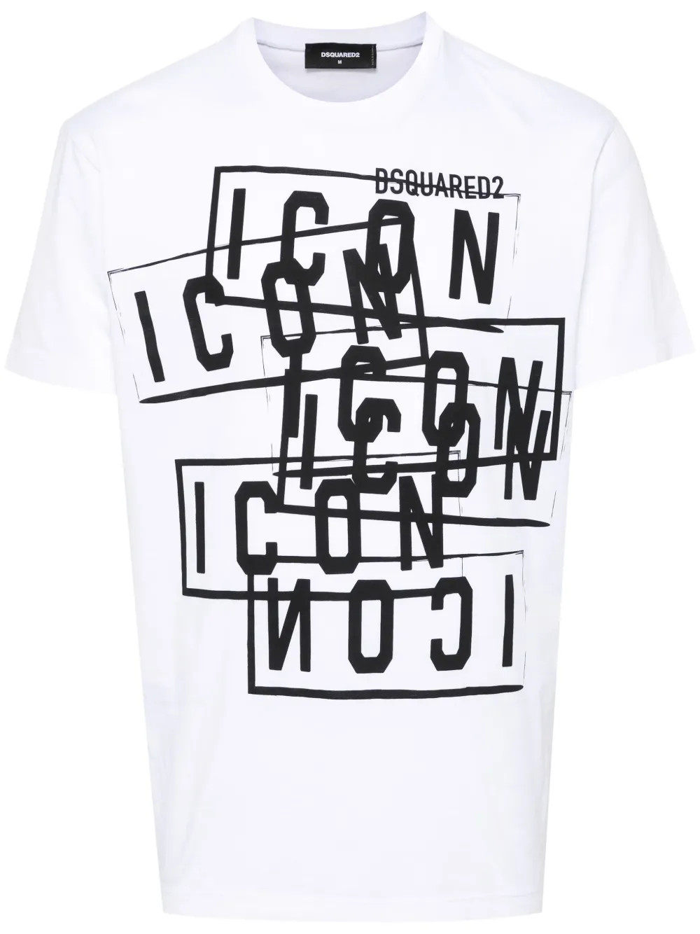 DSQUARED2 Icon Stamps Cotton T-shirt | White | FARFETCH UK | Farfetch Global