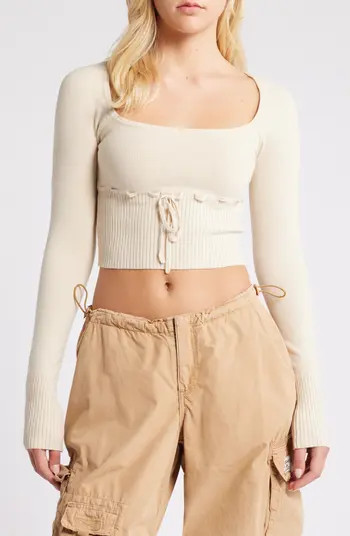 BDG Urban Outfitters Edison Crop Scoop Neck Rib Sweater | Nordstrom | Nordstrom