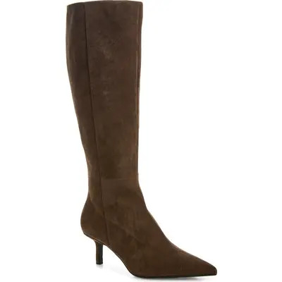 Open Edit Elara Pointed Toe Knee High Boot in Black at Nordstrom, Size 11 | Nordstrom
