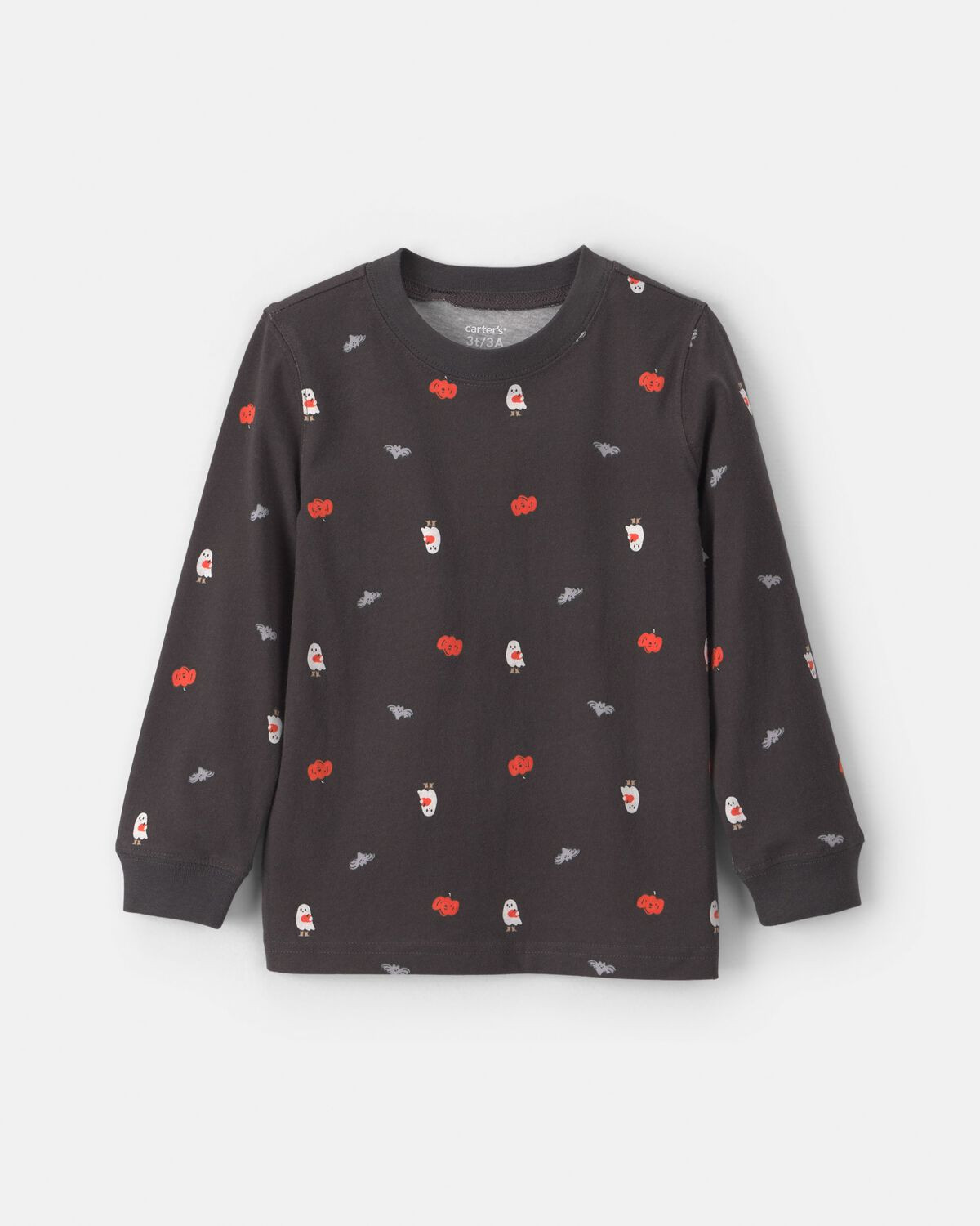 Toddler Boy Pumpkin Halloween Long-Sleeve Tee - Black | Carter's Inc