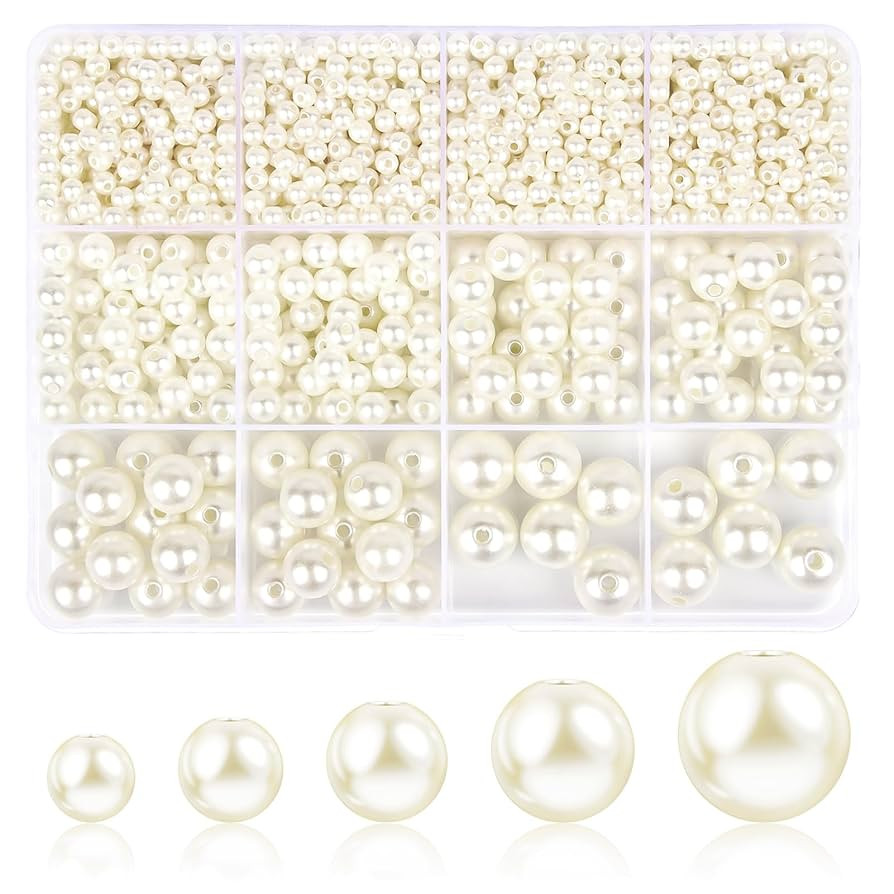 1228pcs Pearl Beads for Jewelry Making Pearl Beads for Bracelets Pearl Beads for Crafts Pearl Bea... | Amazon (US)