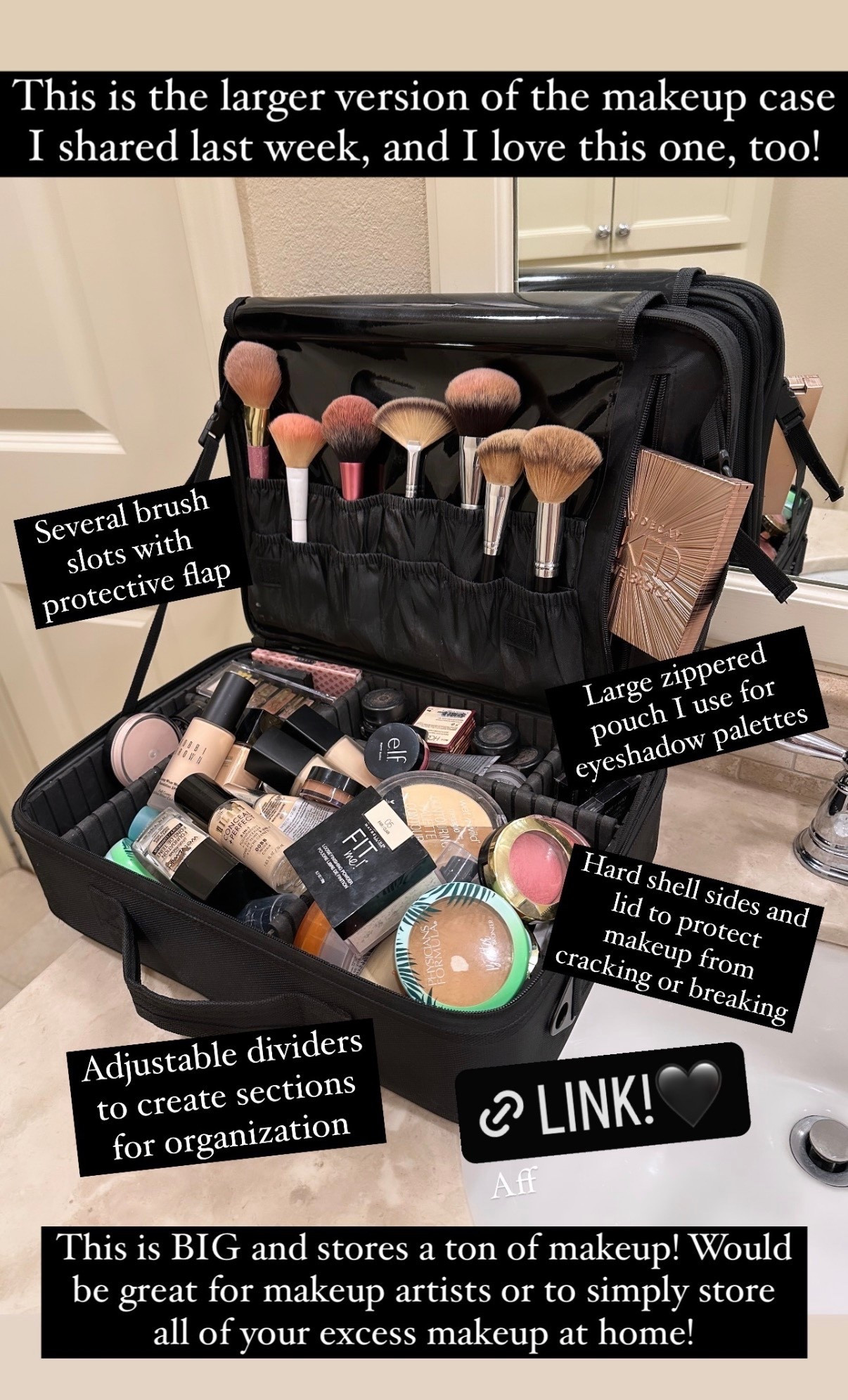 This is the best oversized makeup case for keeping my makeup together in one spot! Linking this as well as my favorite smaller makeup bags for travel! …………. amazon beauty amazon finds travel favorites makeup favorites makeup storage makeup bag makeup organization spring cleaning spring organization amazon makeup bags travel toiletry bag hanging toiletry bag lay flat makeup bag makeup artist makeup case professional makeup case makeup favorites beauty favorites viral beauty favorites viral makeup favorites Beauty finds makeup finds 

 

#LTKgrwm #LTKBeauty #LTKTravel