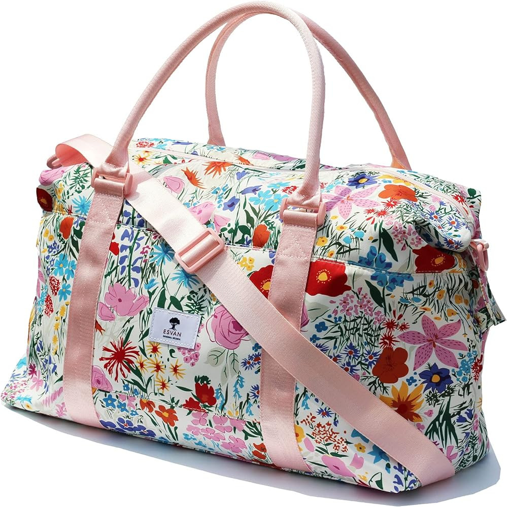 ESVAN Travel Tote Duffel Gym Bag,Weekender Overnight Carry-on Tote Crossbody Bag with Wet Pocket ... | Amazon (US)