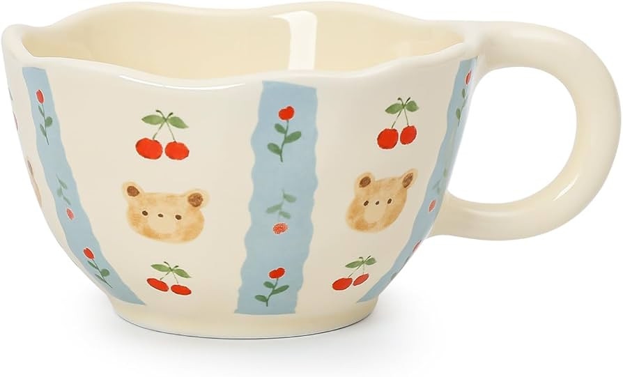 Koythin Ceramic Coffee Mugs, Aesthetic Flower Mug for Tea Cappuccino Milk Juice, Adorable Floral ... | Amazon (US)