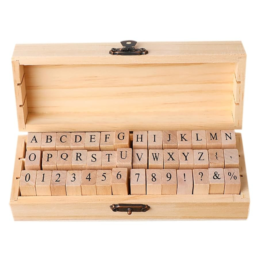 42Pcs Wooden Rubber Stamps Number Letter Alphabet Stamps Mini Cute DIY Stamps Set for Craft Decor... | Amazon (US)