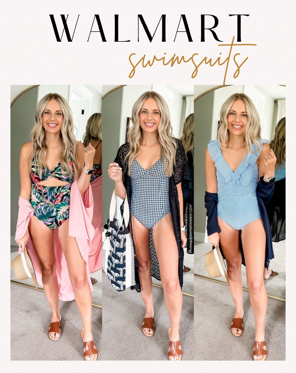 Sharing three new swimsuits @walmartfashion from the Time and True line 🤍

#walmartpartner | These have full coverage bottoms, adjustable straps, fun patterns and flattering fits! Available in a range of sizes, and run true to size. 

I linked all outfit details below, including the cover ups, accessories and sandals!

#walmartfashion

#LTKtravel #LTKswim #LTKunder50