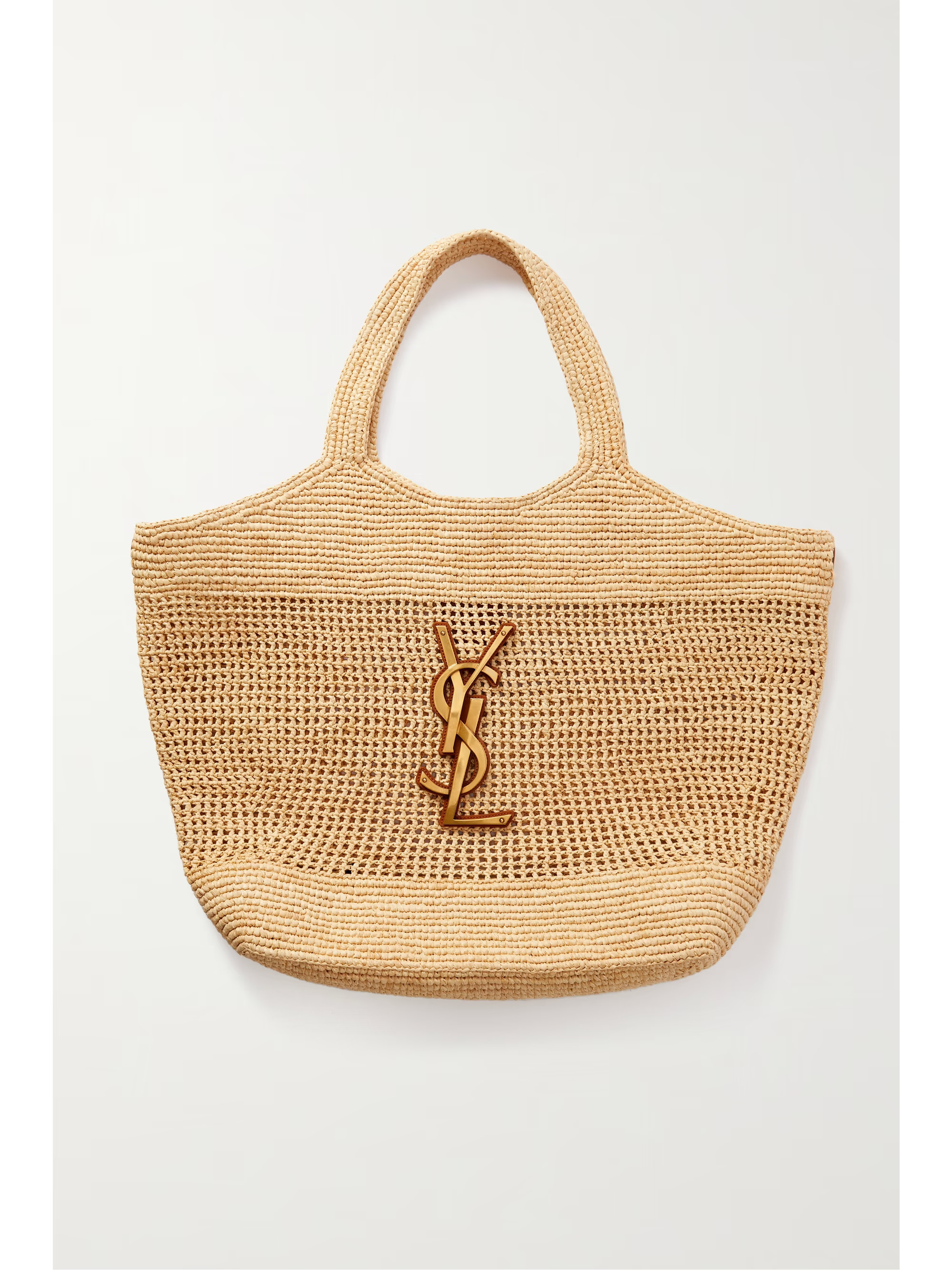 Icare maxi embellished leather-trimmed raffia tote | NET-A-PORTER (US)
