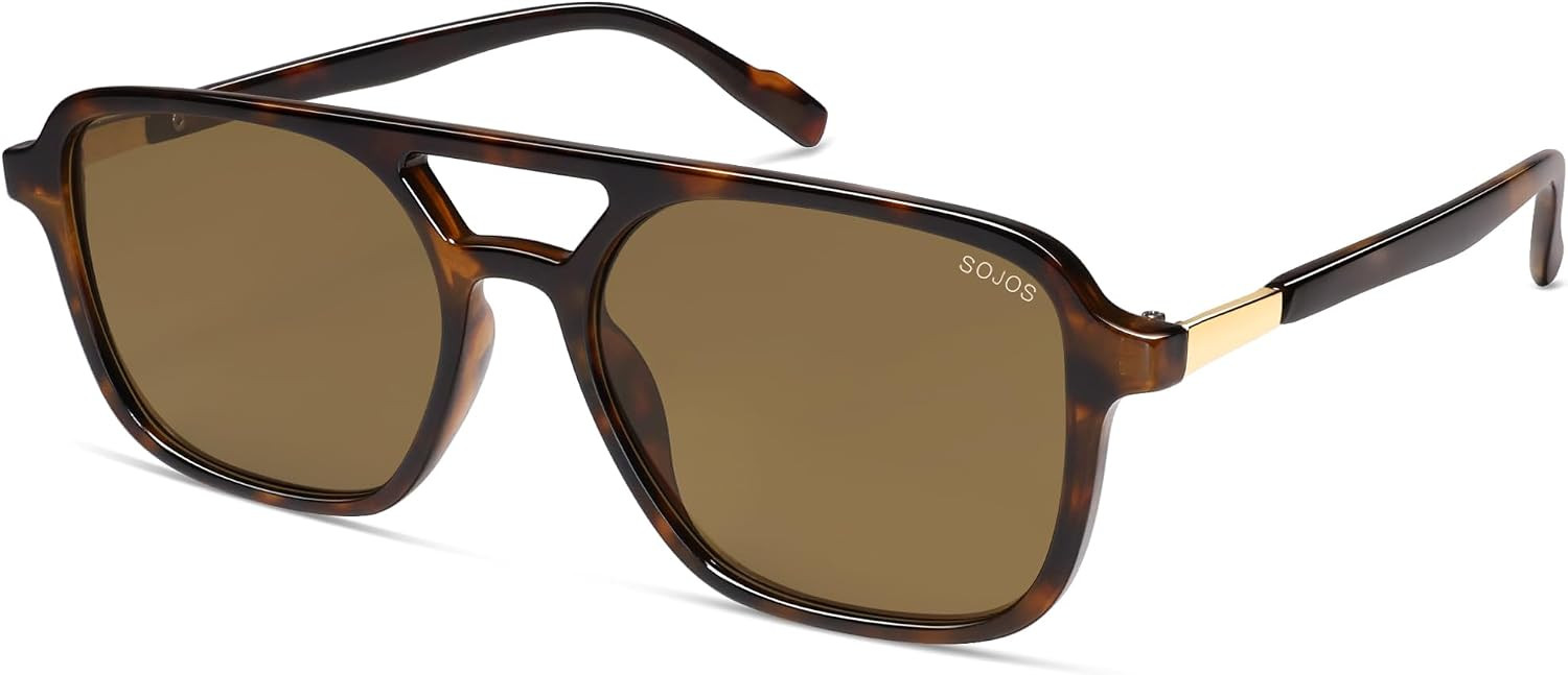 SOJOS Retro Aviator Sunglasses for Women Men,Trendy Rectangle Womens Mens Shades Sun Glasses SJ2202 | Amazon (US)