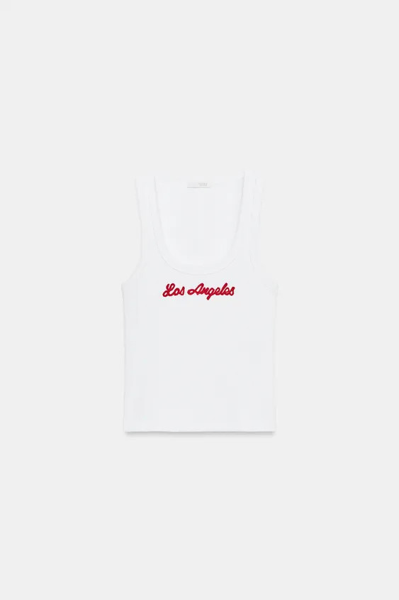 SLIM FIT RIBBED SLOGAN T-SHIRT | Zara UK
