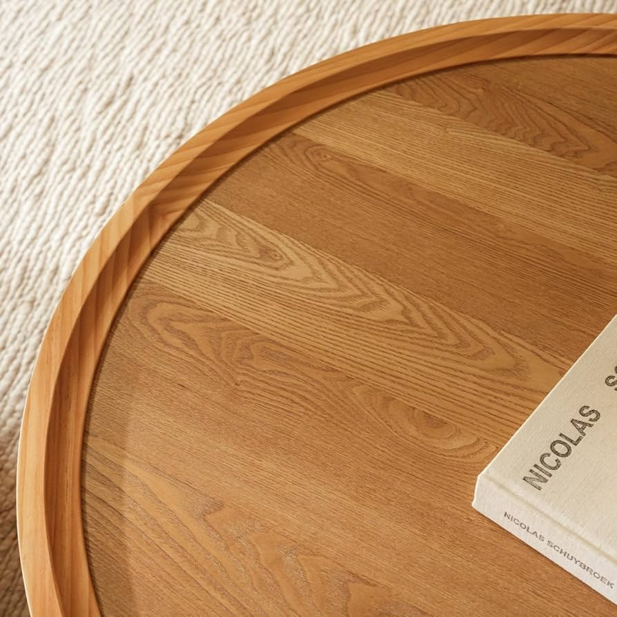 Round Nesting Coffee Table Set of 2,31.5" Large & 18" Small Low Tables with Wood Look Top,Space-S... | Amazon (US)