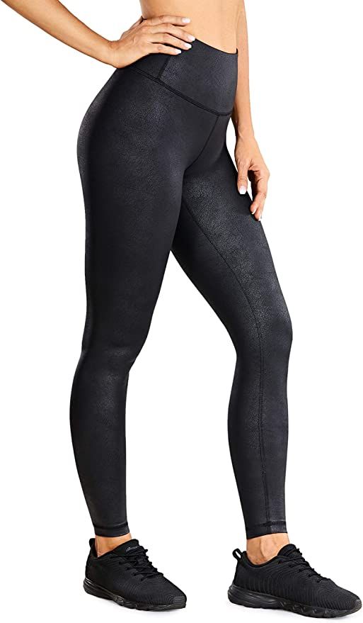 CRZ YOGA Women's Matte Faux Leather Leggings 25'' / 28'' - Stretchy Workout Yoga Pants Lightweigh... | Amazon (US)
