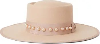 btb Los Angeles Hazel Imitation Pearl Wool Hat | Nordstrom | Nordstrom