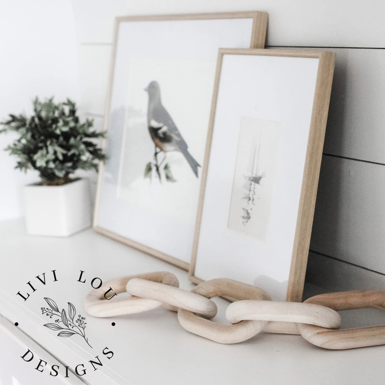 Five Link Hand Carved Wood Chain Decorative Object - Etsy | Etsy (US)