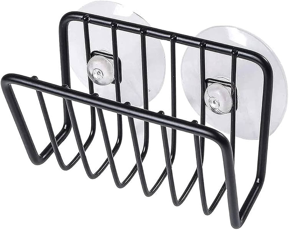 Toplife Sponge Holder for Kitchen Sink, Rust-Proof Suction Cup Sponge Caddy - Black | Amazon (US)