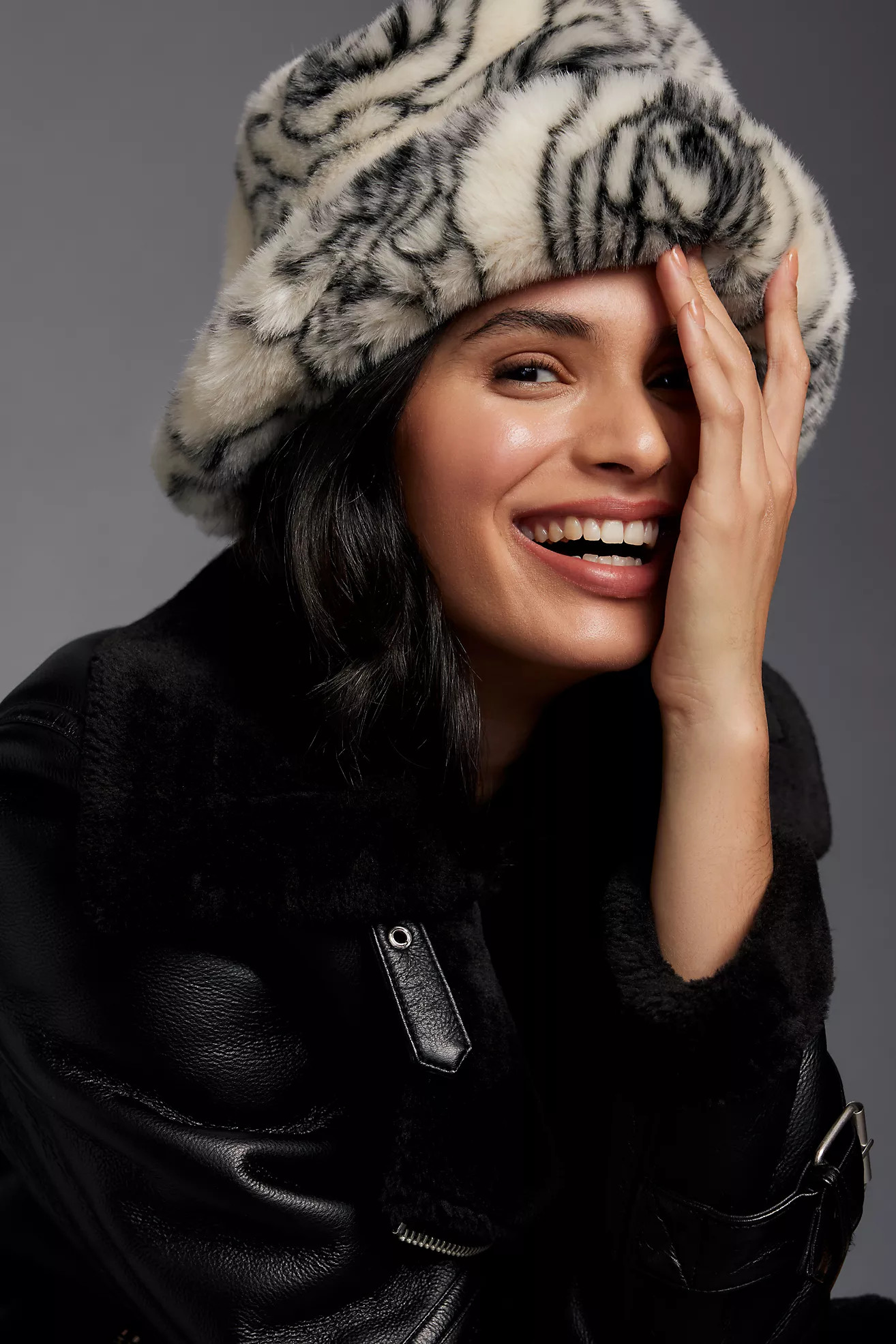 By Anthropologie Faux Fur Floral Bucket Hat | Anthropologie (US)