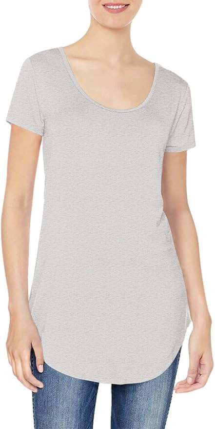 Daily Ritual Women's Jersey Standard-Fit Short-Sleeve Long-Line Scoopneck T-Shirt | Amazon (US)