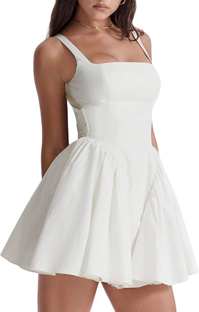 Women Graduation Dresses Lace Short Sleeve Mini Dress Backless A-Line Dress Summer 2023 Concert P... | Amazon (US)