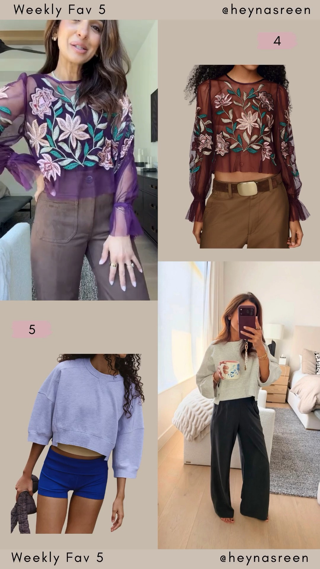 Fav 5:
#4: Anthropologie top
#5: Free People pullover