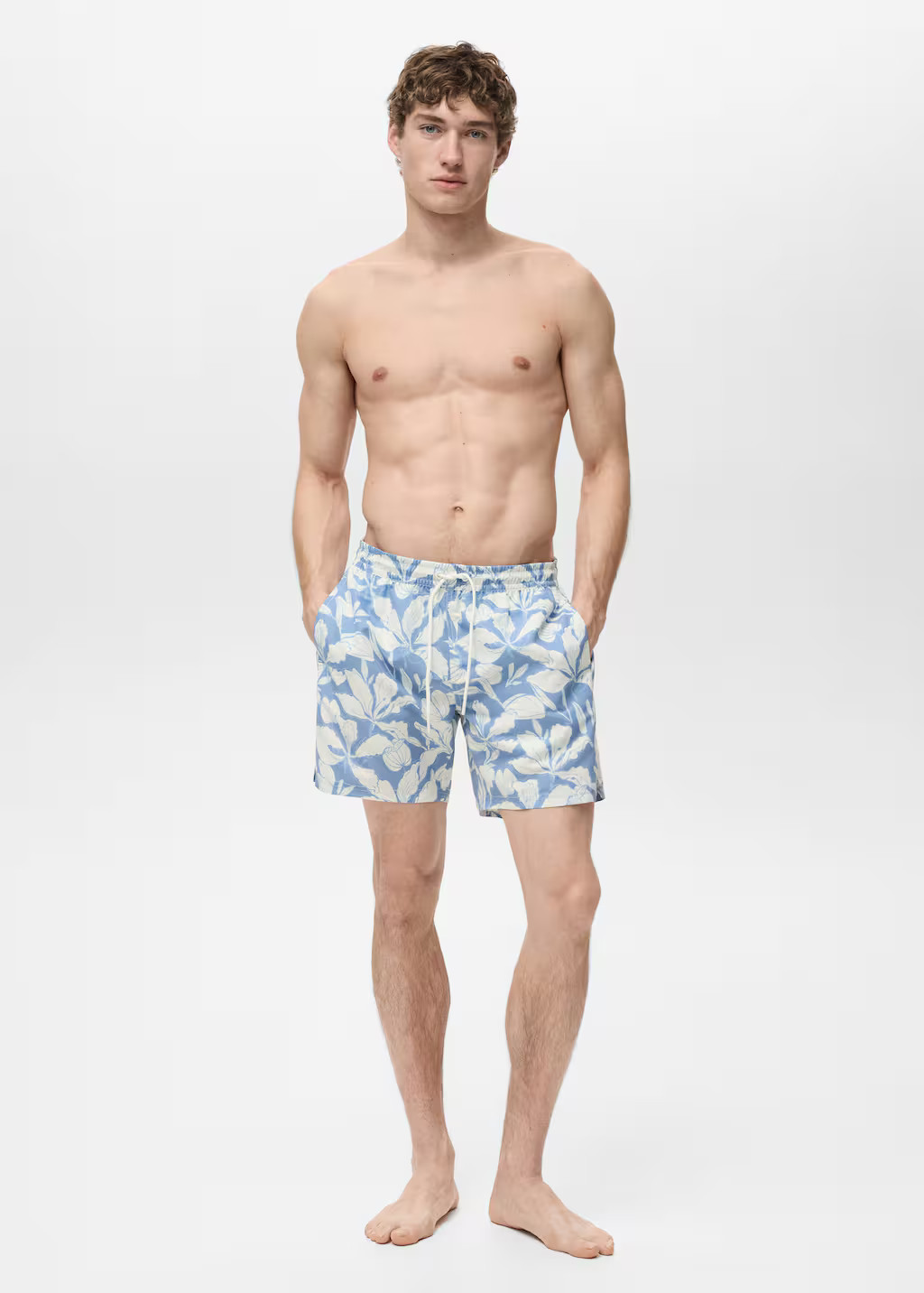 Floral print swimsuit blue - Men - S - MANGO MAN | Mango (US/MX/AU)