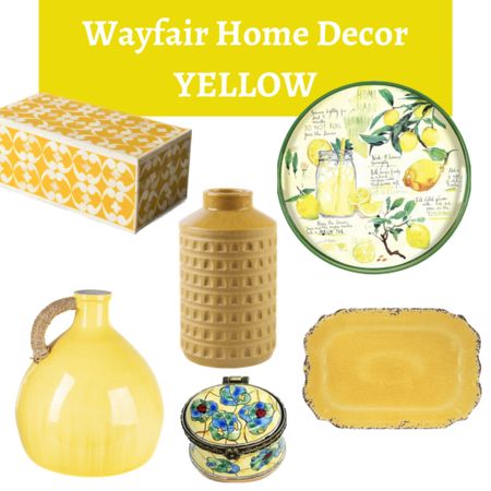 Assortment of yellow home decor and home accessories from Wayfair

#LTKunder100 #LTKhome #LTKstyletip