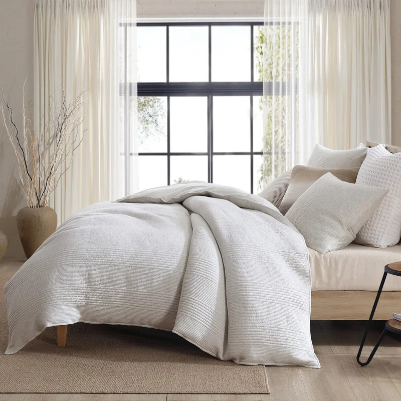 Ribbed Cotton Blend Duvet Cover Set | Wayfair North America