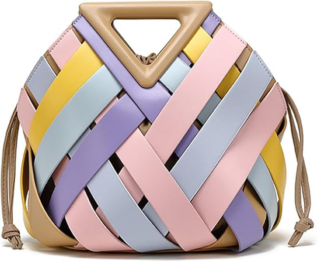 Vegan Leather Clutch Purses for Women Woven Small Crossbody Shoulder Bag Cute Top Handle Handbags... | Amazon (US)