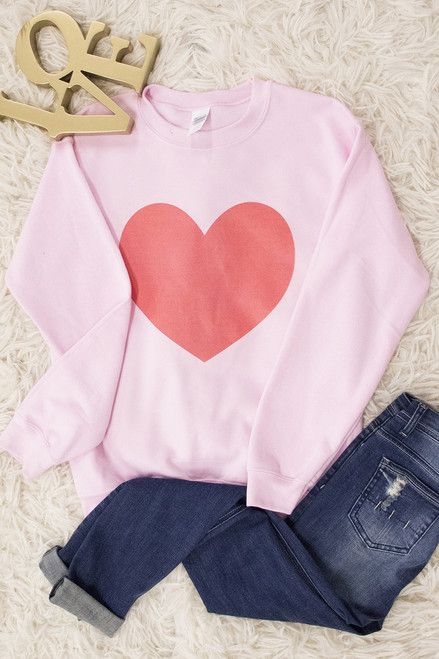 Vintage Heart Graphic Sweatshirt | The Pink Lily Boutique