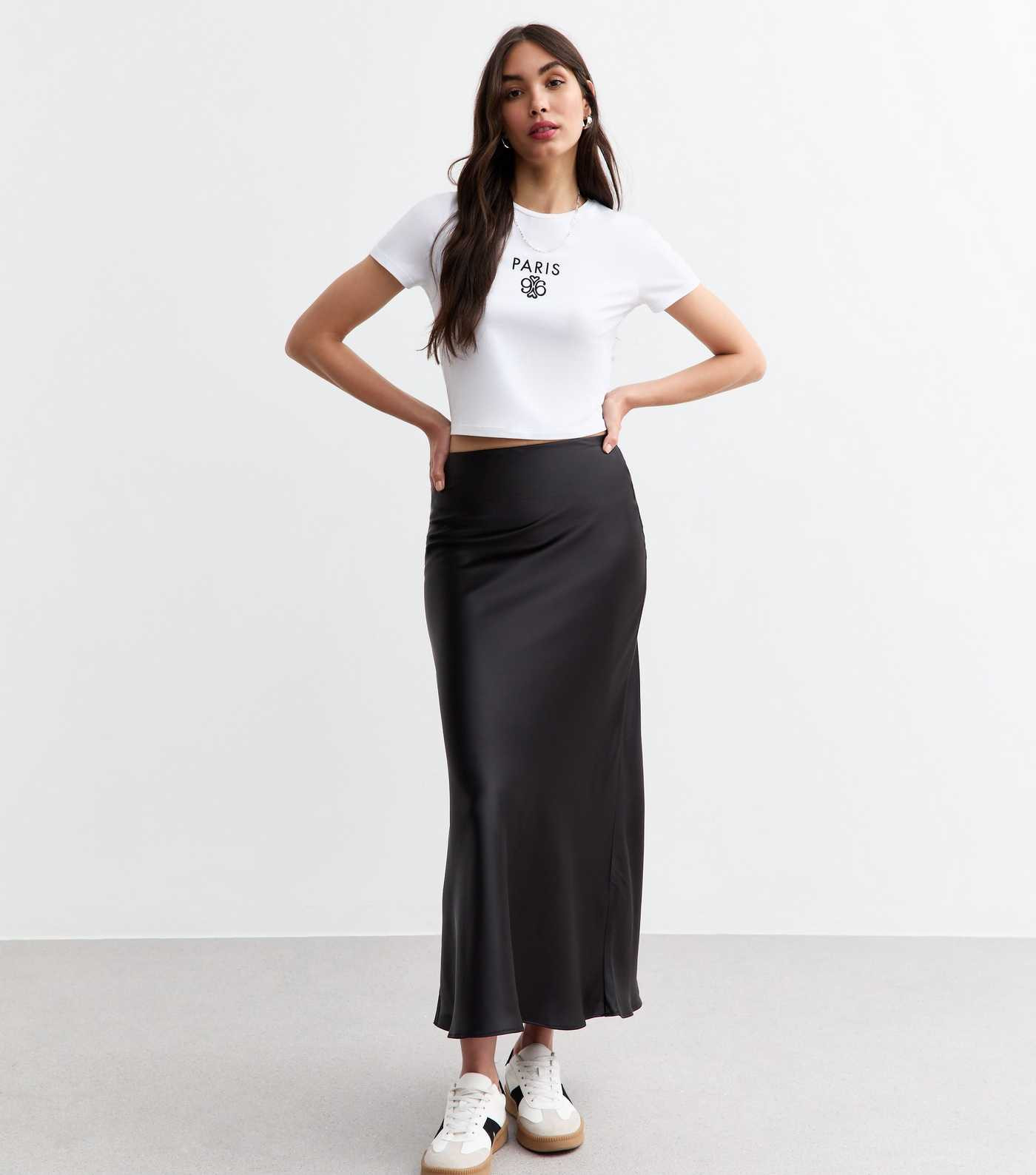 Black Satin Midi Skirt
						
						Add to Saved Items
						Remove from Saved Items | New Look (UK)