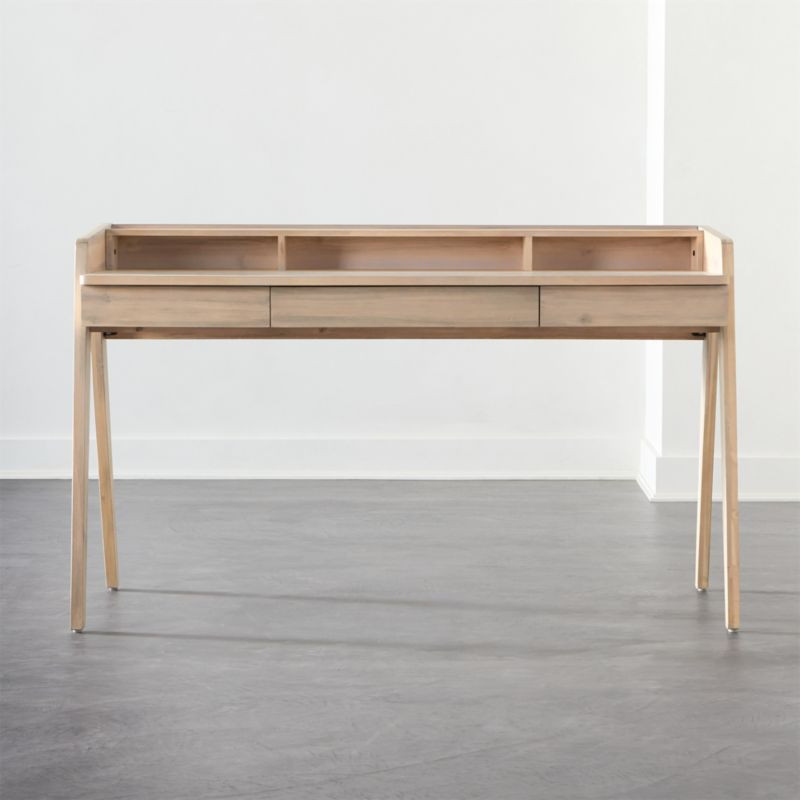 Drommen Whitewashed Desk | CB2 | CB2