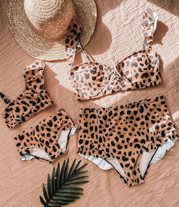 Leopard mommy and me bikini, mommy and me swimwear, swimsuit, mommy and me swim, mother daughter ... | Etsy (US)