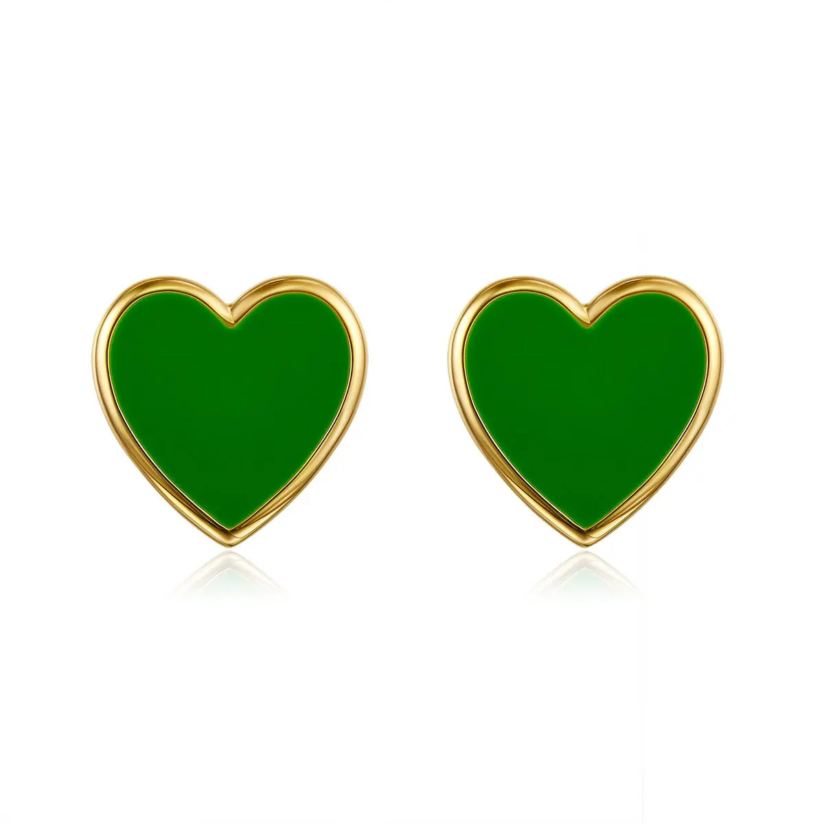 Petit Love Studs in Green | Anna Zuckerman