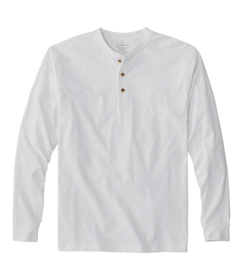 Men's Carefree Unshrinkable Tee, Traditional Fit, Long-Sleeve Henley | L.L. Bean