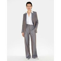 Jigsaw Wool Blend Straight Leg Trousers Blue | Marks & Spencer (UK)