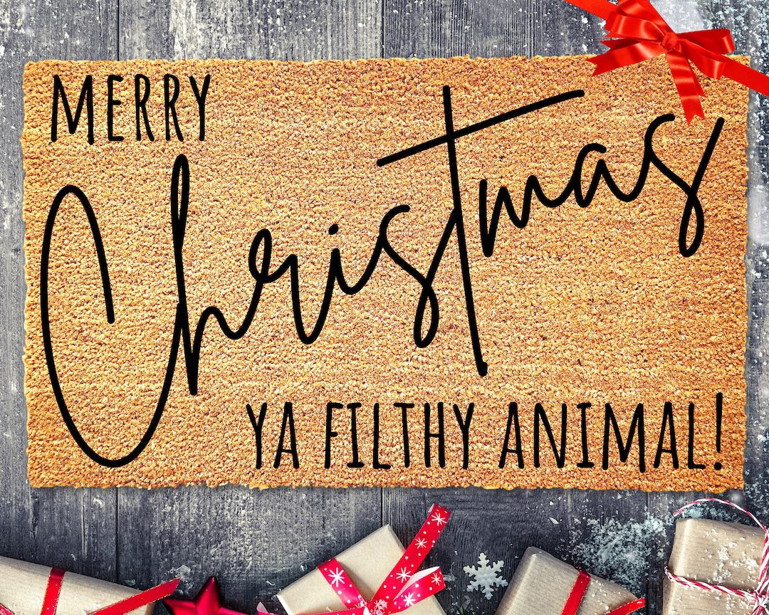 Filthy Animal Doormat, Funny Christmas Doormat, Funny Doormat, Merry Christmas Doormat, Christmas... | Etsy (US)