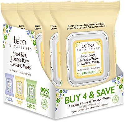 Babo Botanicals Sensitive Baby 3-in-1 Face, Hand & Body Wipes with Oatmilk & Organic Calendula, H... | Amazon (US)