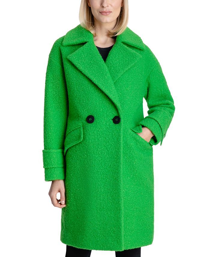 BCBGeneration Double-Breasted Bouclé Walker Coat, Created for Macy's & Reviews - Coats & Jackets... | Macys (US)