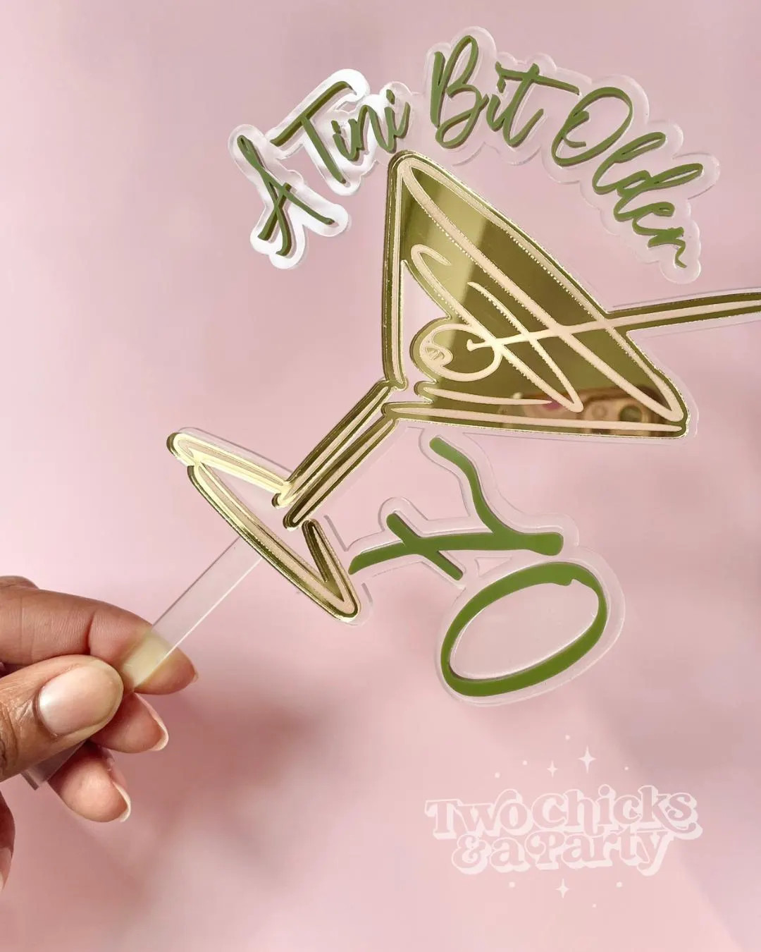 A 'tini Bit Older Acrylic Cake Topper Drink Stirrers Martini Birthday Weenies and Tinis Birthday ... | Etsy (US)