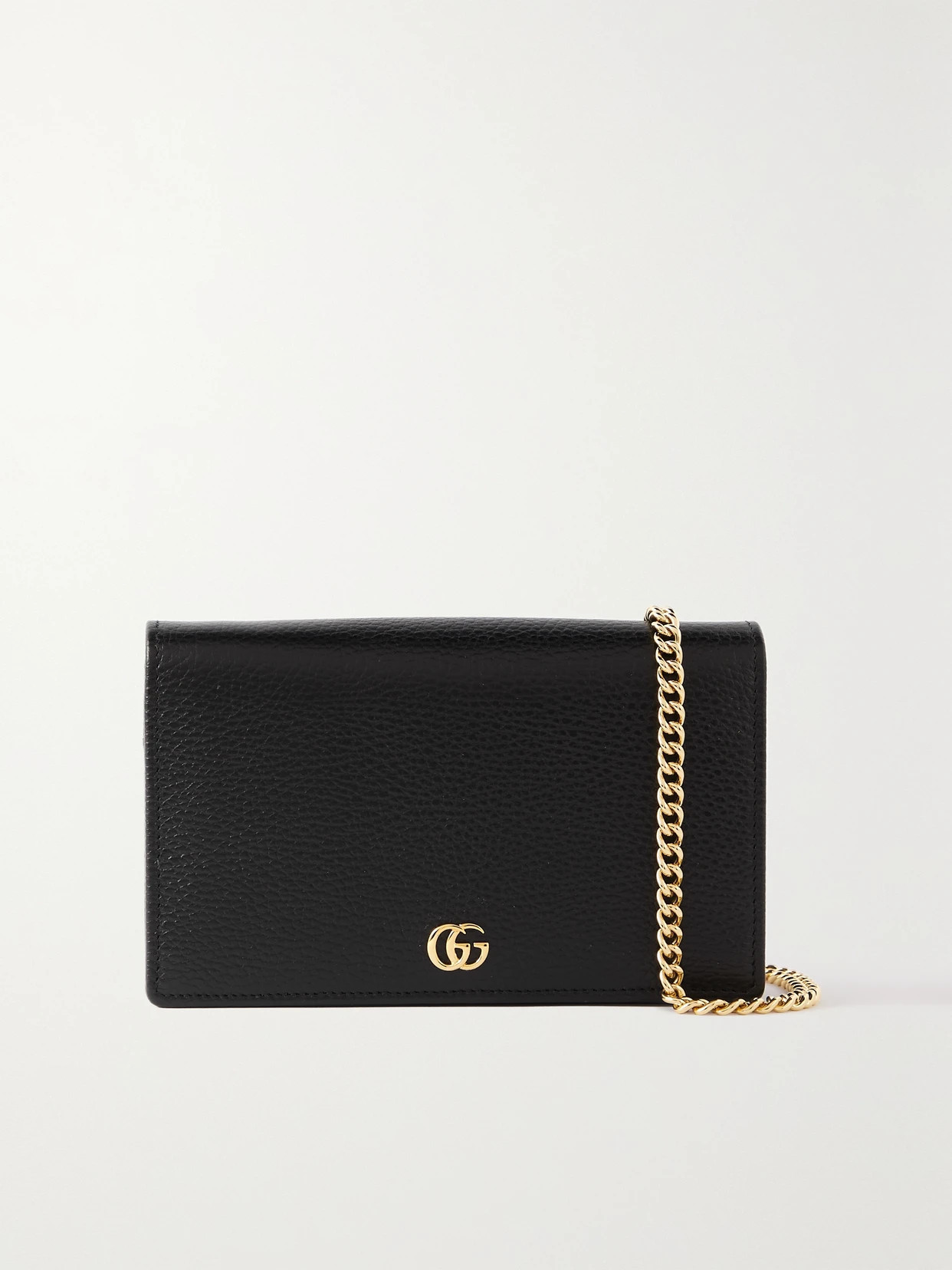 Gucci - Petite Marmont Textured-leather Wallet - Black | NET-A-PORTER (US)