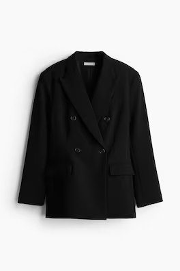 Single-breasted Blazer - Long sleeve - Regular length - Black - Ladies | H&M US | H&M (US + CA)