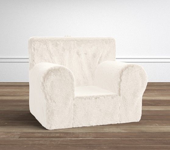 Ivory Faux Fur Anywhere Chair® | Pottery Barn Kids