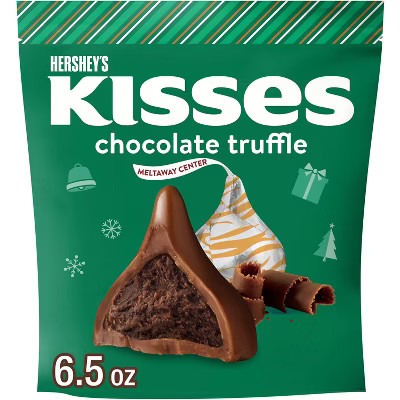 HERSHEY'S KISSES Christmas Chocolate Truffle Stand Up Pouch - 6.5oz | Target