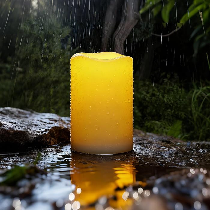 Homemory Large Solar Candles Outdoor Waterproof, 4"x6", Dusk to Dawn, Solar Powered Flameless Can... | Amazon (US)