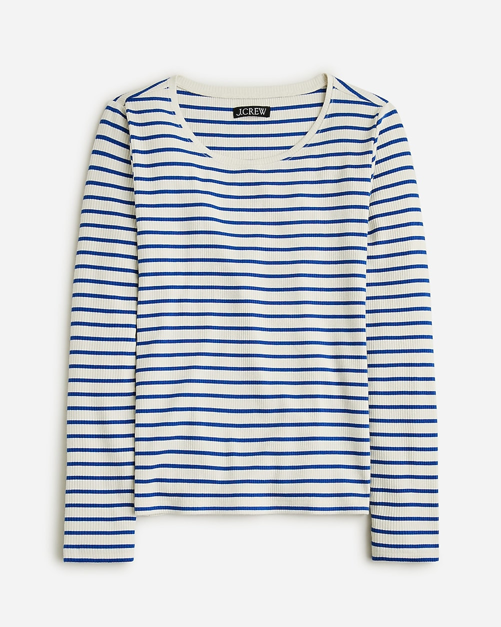 Long-sleeve crewneck T-shirt in striped vintage rib | J. Crew US