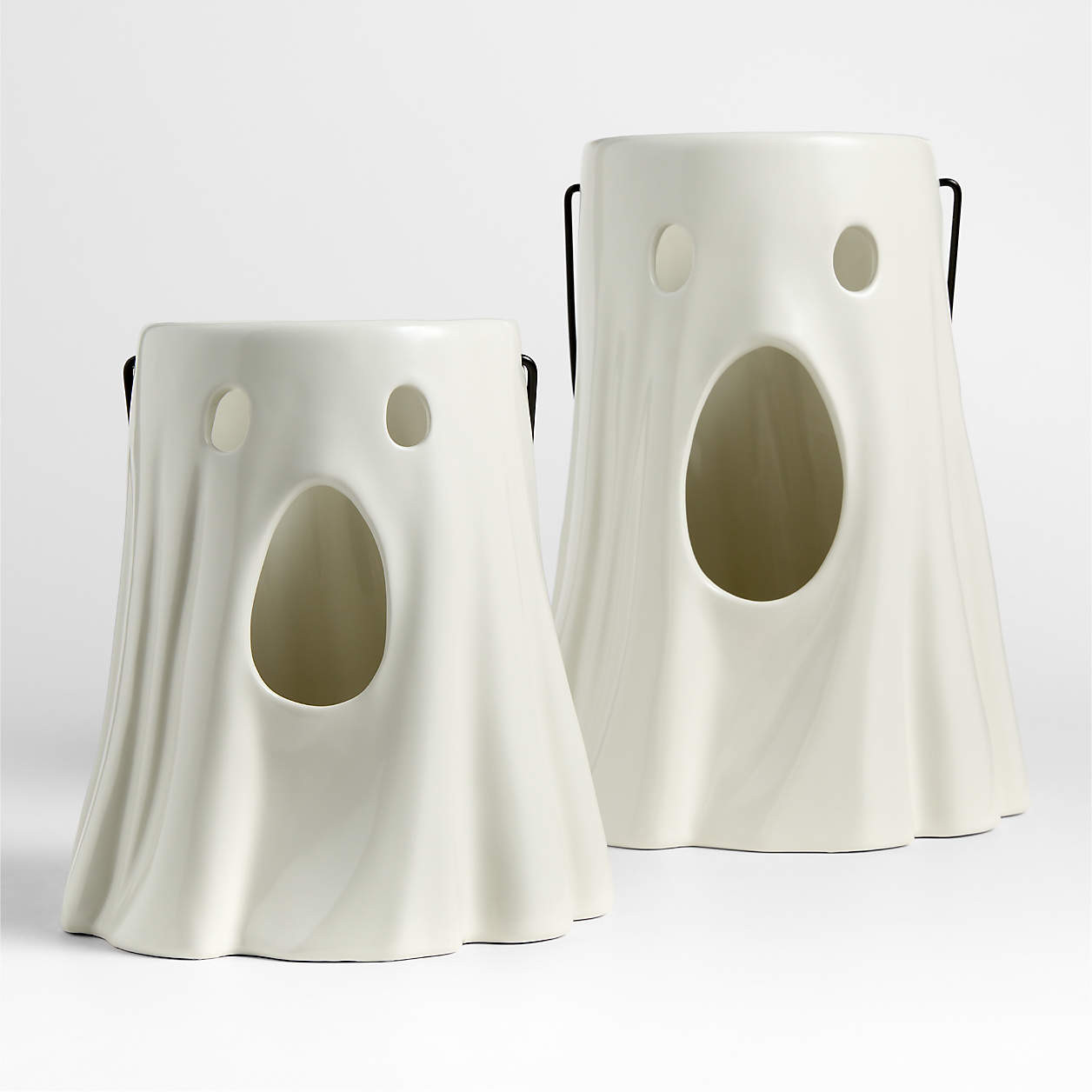 Ghost Small White Ceramic Indoor Lantern | Crate & Barrel | Crate & Barrel