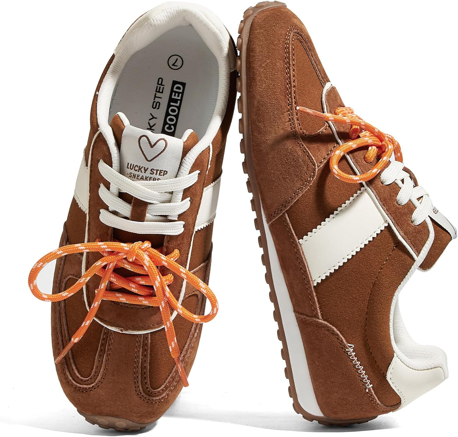 LUCKY STEP Women's Retro Fashion Sneakers Thin Sole Walking Shoes | Amazon (US)