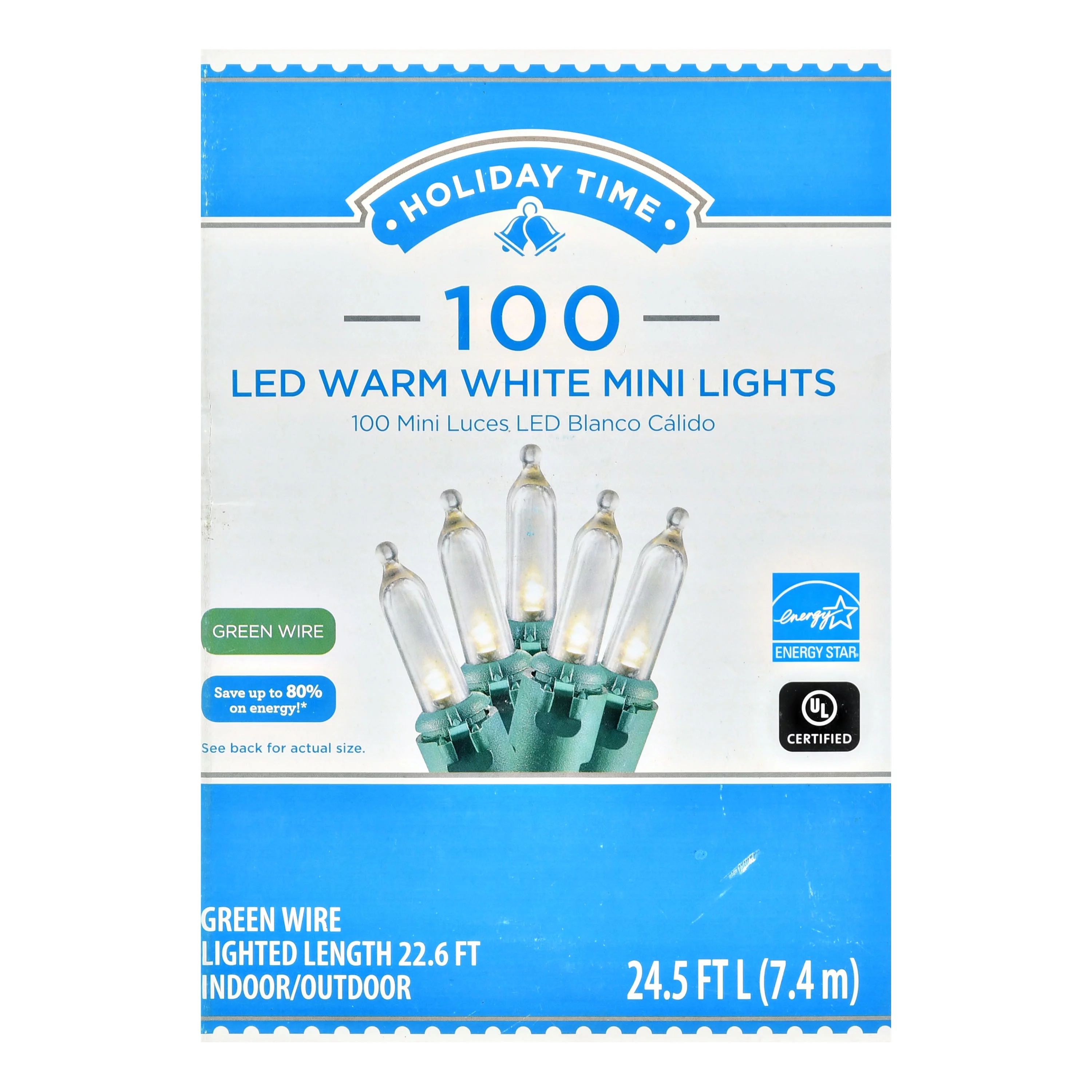 Holiday Time LED Warm White Mini Lights, 100 Count | Walmart (US)